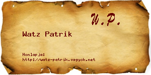 Watz Patrik névjegykártya