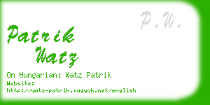 patrik watz business card